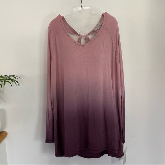 Harmony Balance Tops - NEW Harmony Balance Ombré Dip Died Long Sleeve Workout Active shirt Plus Size 2X